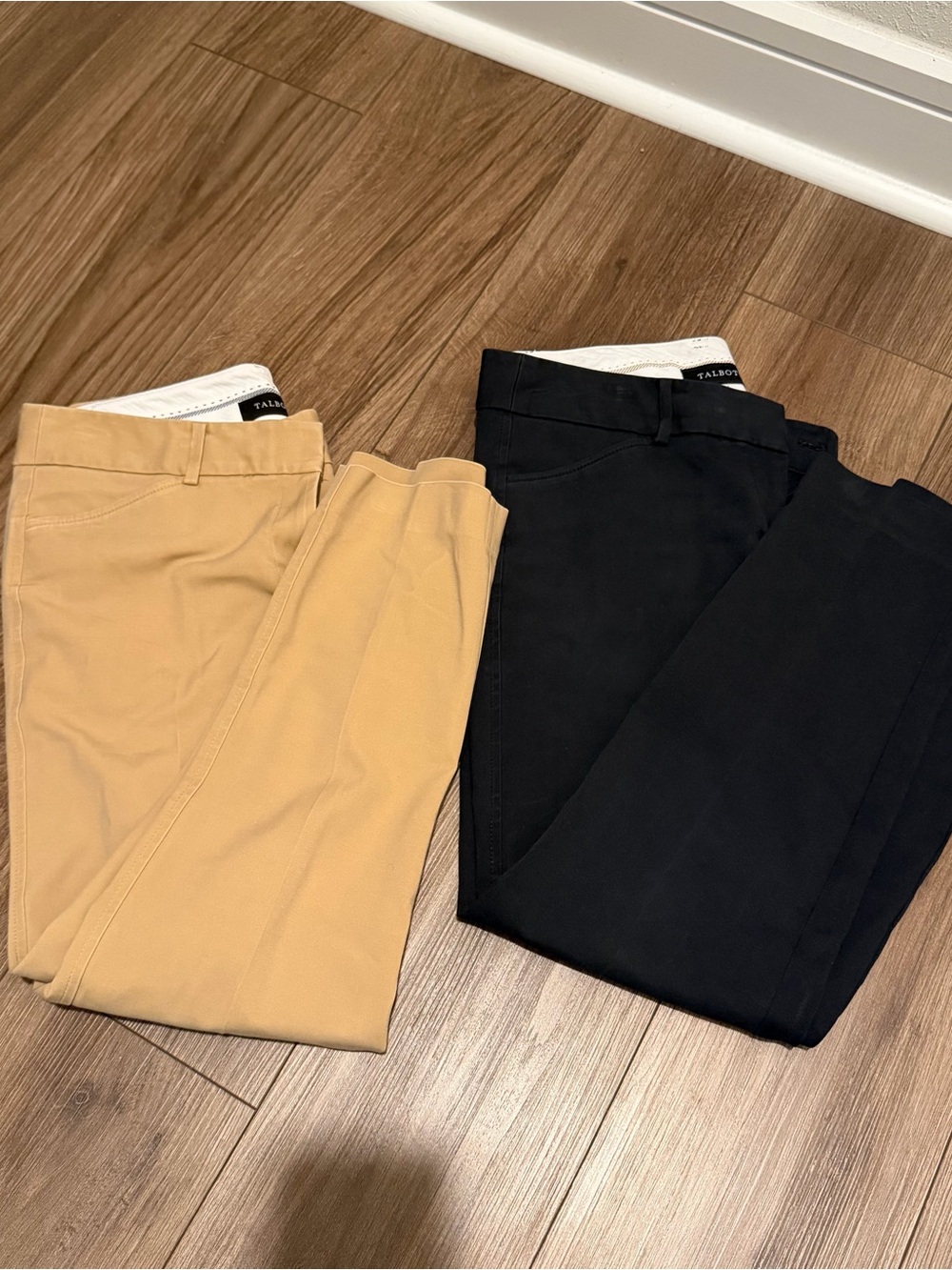 Talbots Women’s Stretch Chino Hampshire Ankle Pants bundle - Black and Khaki